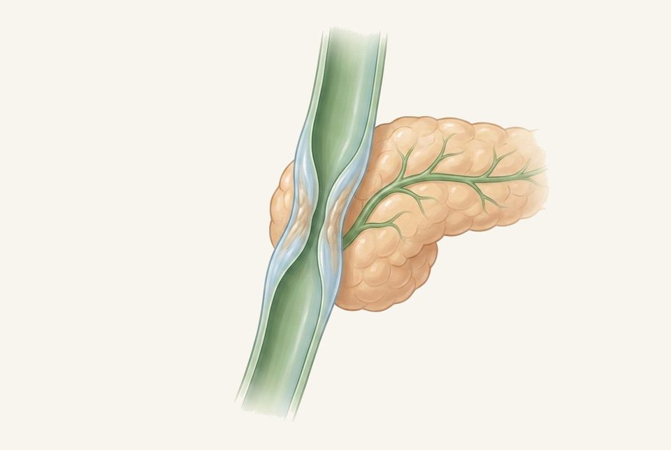Soft anatomie illustratie van een galweg met een nauwer geworden stuk